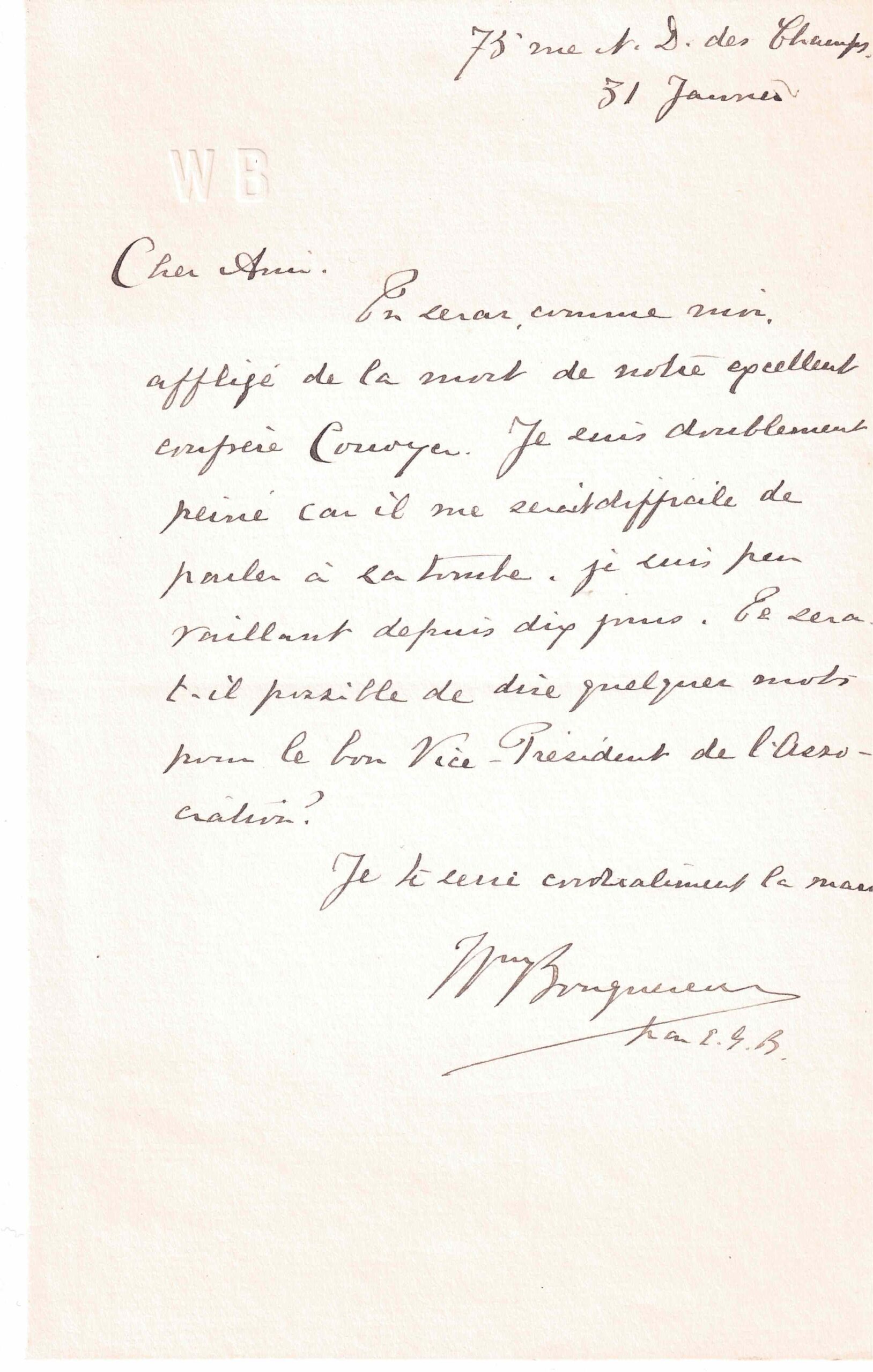 Letter W_ Bouguereau_31_01_1904